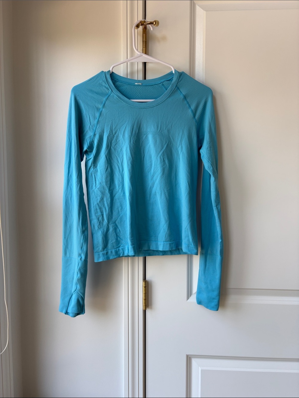 lululemon athletica Long Sleeve Athletic Tee in Light Blue